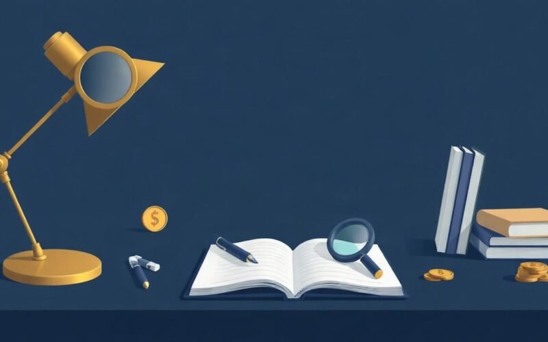 Illustration for "How to Evaluate Wealth Courses and Money-Mindset Products" showing how to evaluate wealth courses and money-mindset products