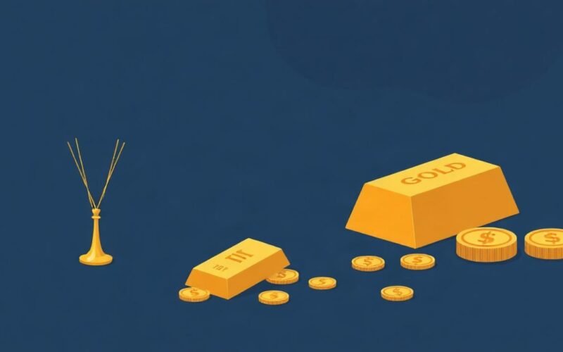 Illustration for "Physical Gold vs Gold ETFs: Ownership, Costs and Liquidity" showing physical gold vs gold etfs